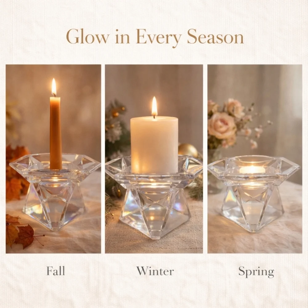 PartyLite Crystal Glow Candle Holder | Reversible - Picture 8 of 16